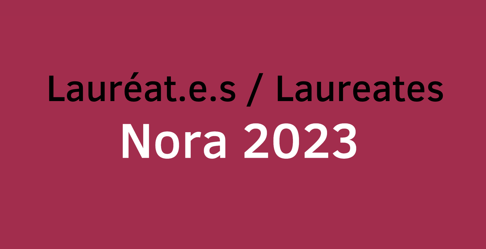 Les lauréats NORA 2023