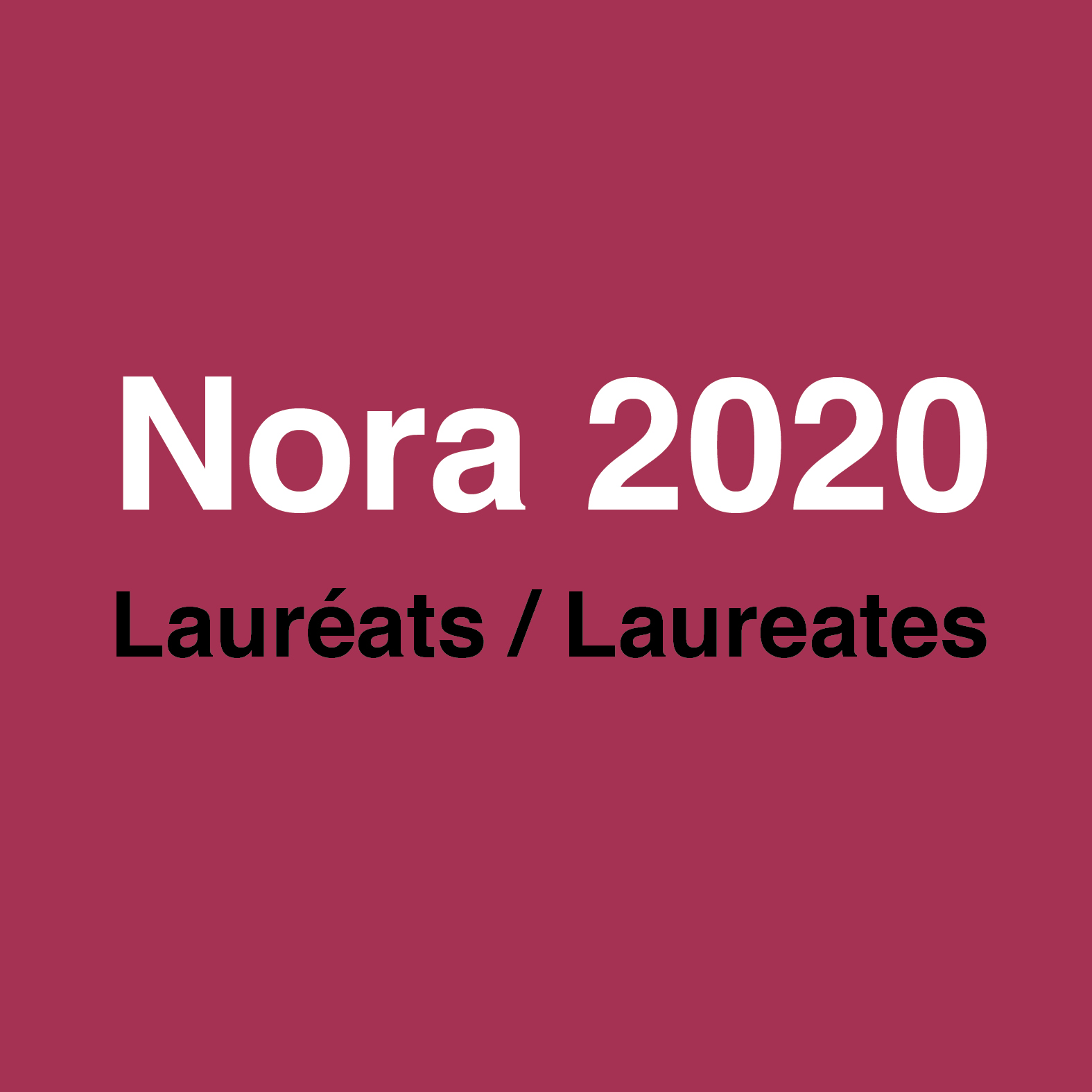 Les lauréats Nora 2020